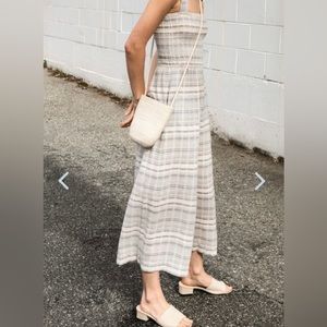 Oak + Fort Horizontal Striped Blue Jumpsuit